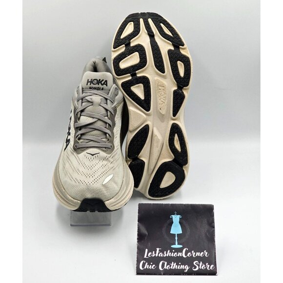 Hoka One One Men's Light Gray  Bondi 8 Athletic Running Shoes Sz 10D 2812 - Picture 4 of 16